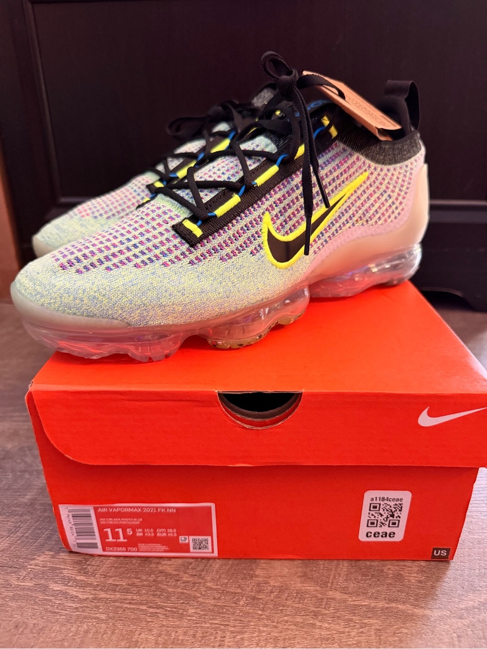 Nike Air Vapormax 2021 FK NN Volt Black Photo Blue Sneakers